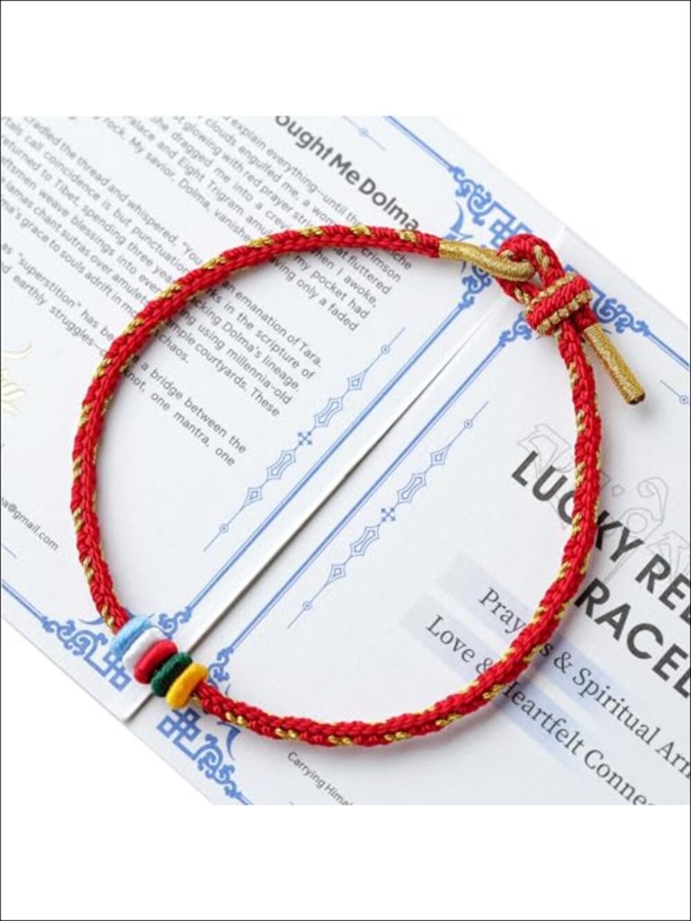 Monk-Blessed Handmade Lucky Red String Bracelet Nylon Braided Chain